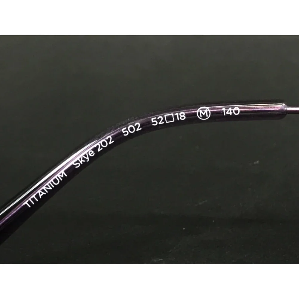 Airlock Eyeglasses Frames Skye 202 502 Purple Rimless Cat Eye Titanium 52-18-140